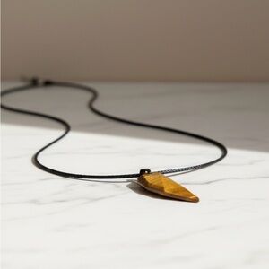 Stunning Glazed Geometric Pendant Necklace on Black Cord - Boho Chic VTG Vibes!"